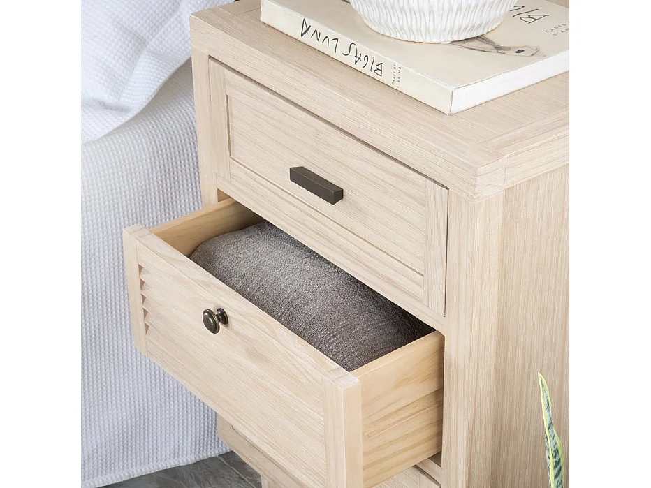 Table de chevet en bois massif naturel 46x69