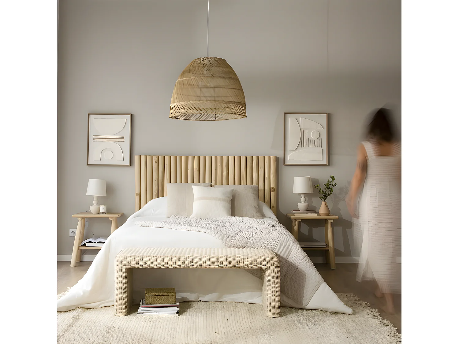 Table de chevet en bois massif naturel 50x55