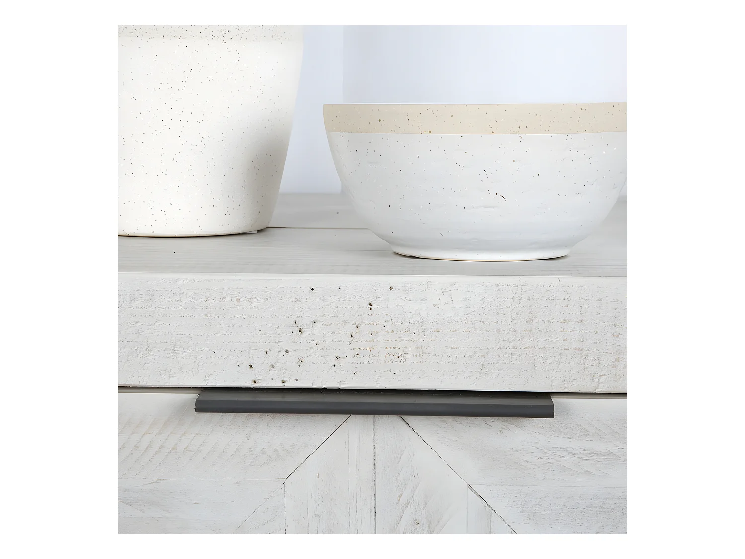 Comodino legno massiccio di araucaria bianco 40x60