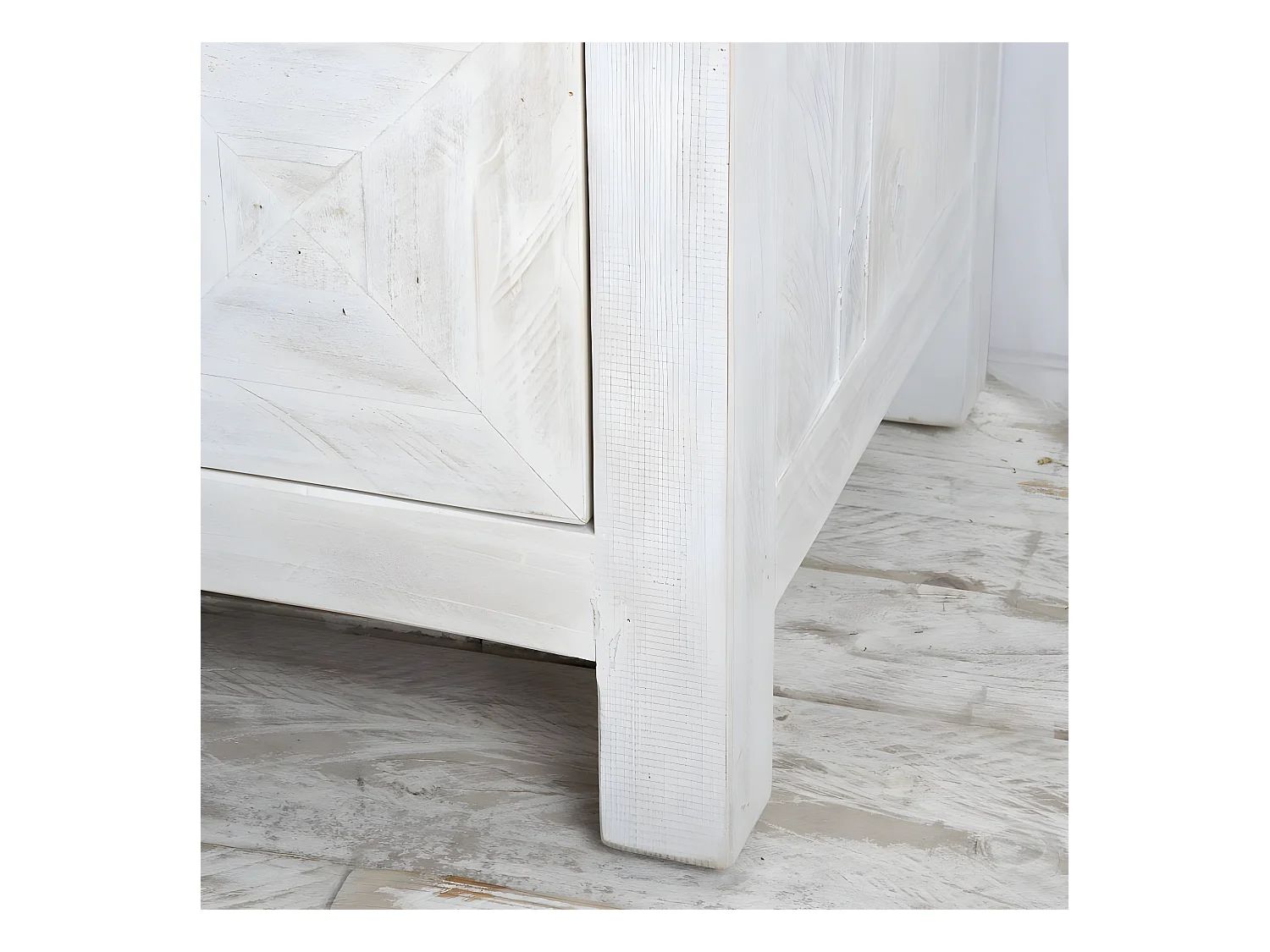 Comodino legno massiccio di araucaria bianco 40x60