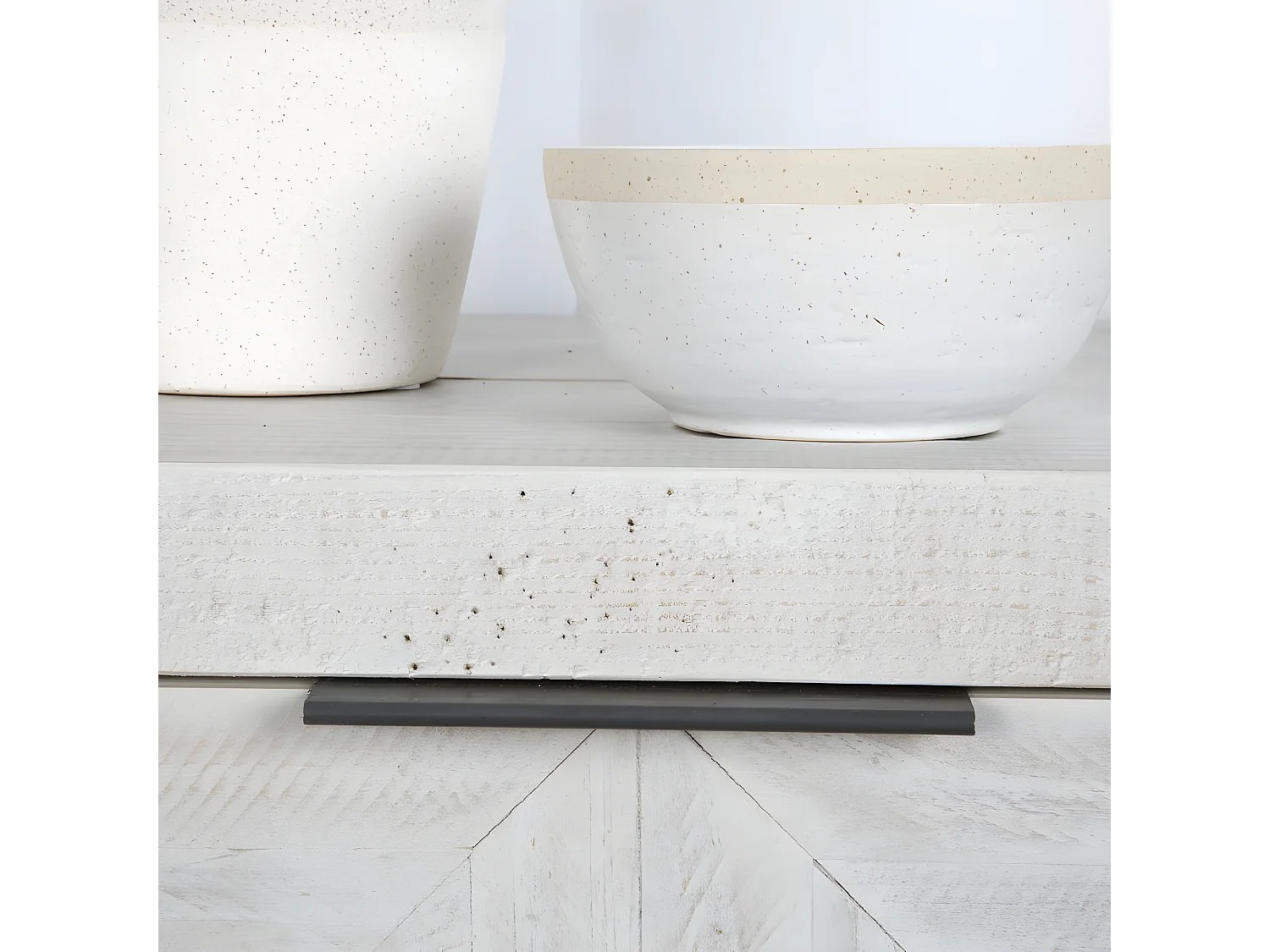 Table de chevet en bois massif blanc 52x60