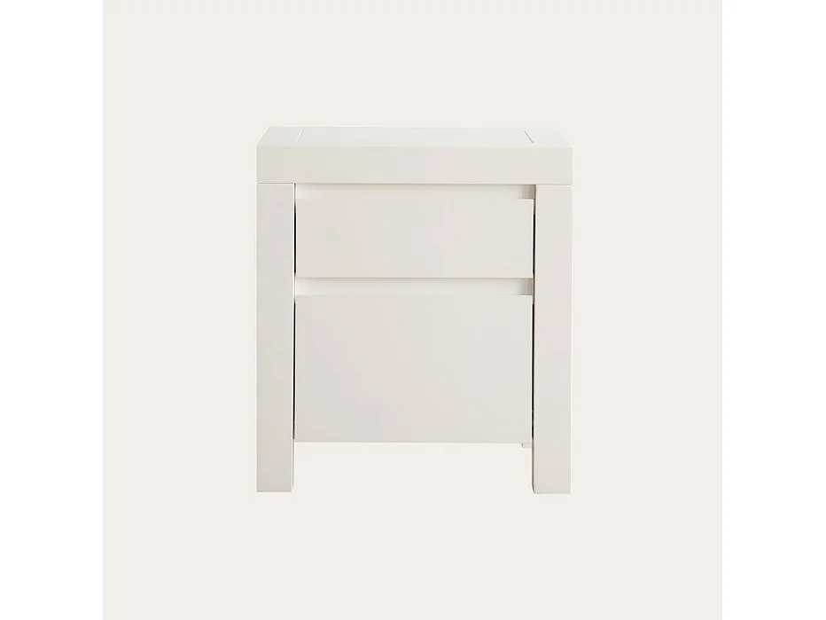 Comodino legno massello e pannello in mdf bianco 40x55
