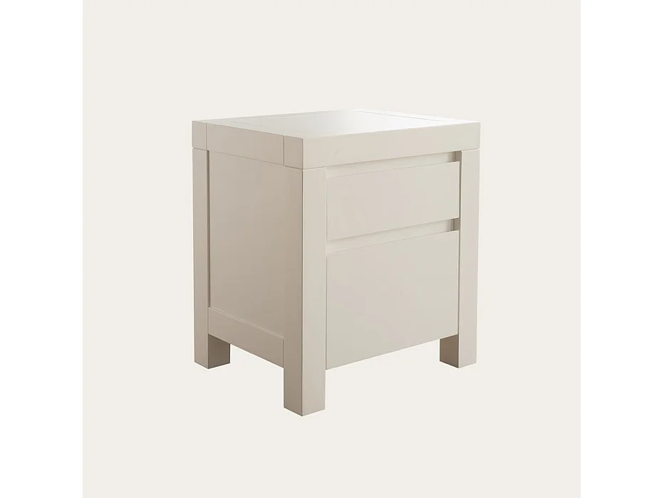 Comodino legno massello e pannello in mdf bianco 40x55