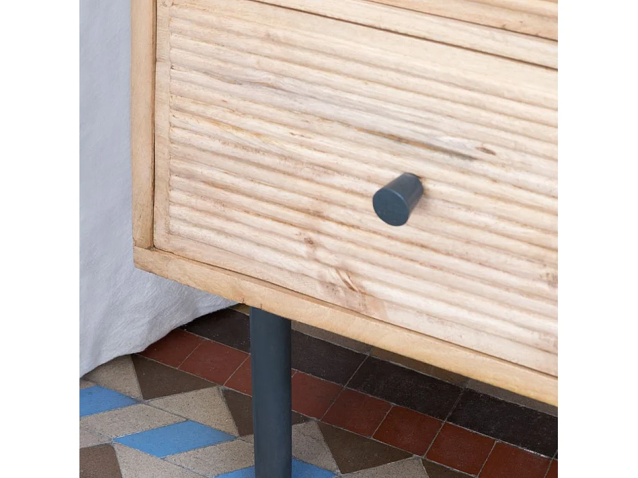 Table de chevet en bois massif naturel 40x61