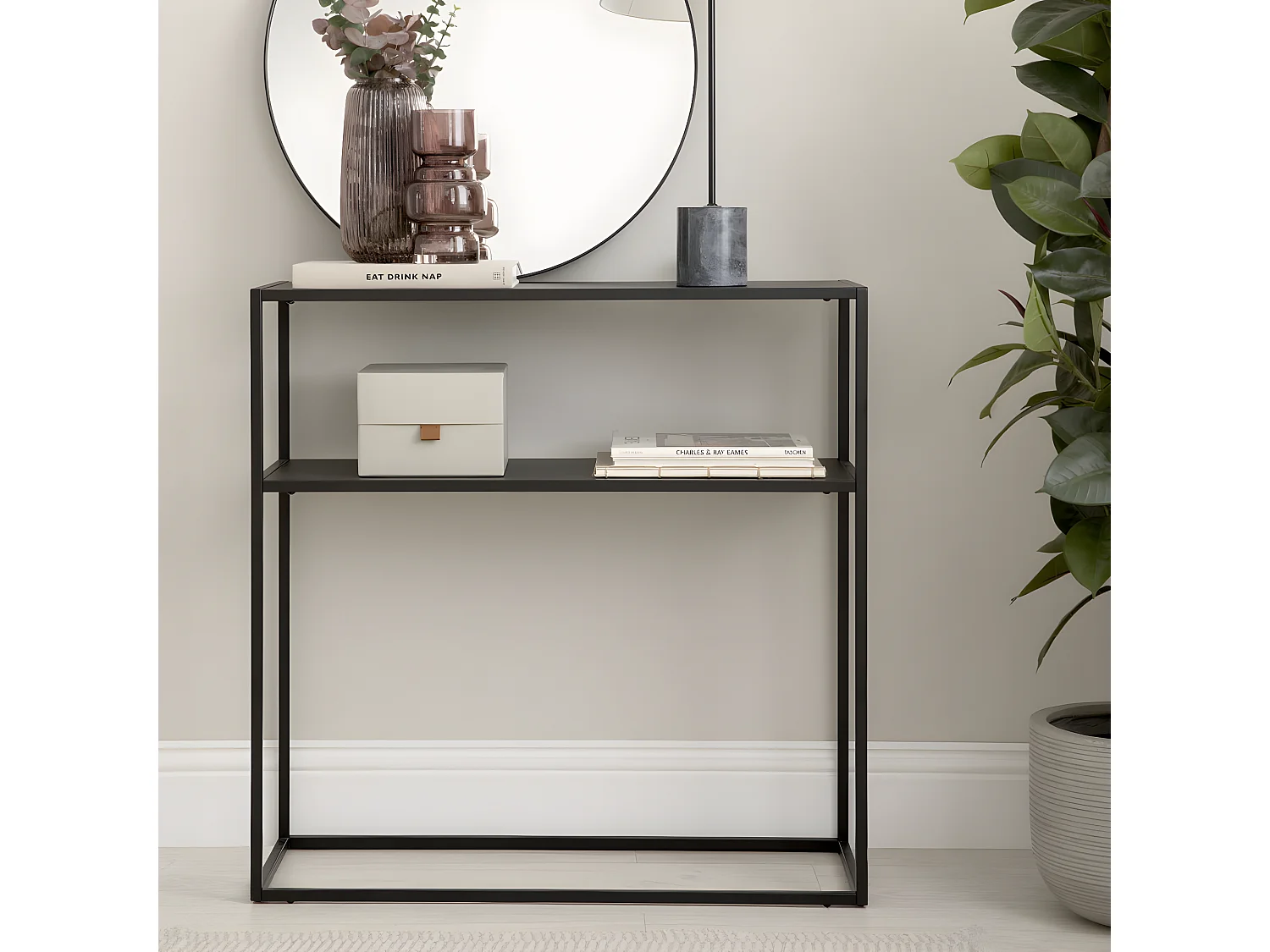 Console métal noir 80 cm x 80 cm-Split