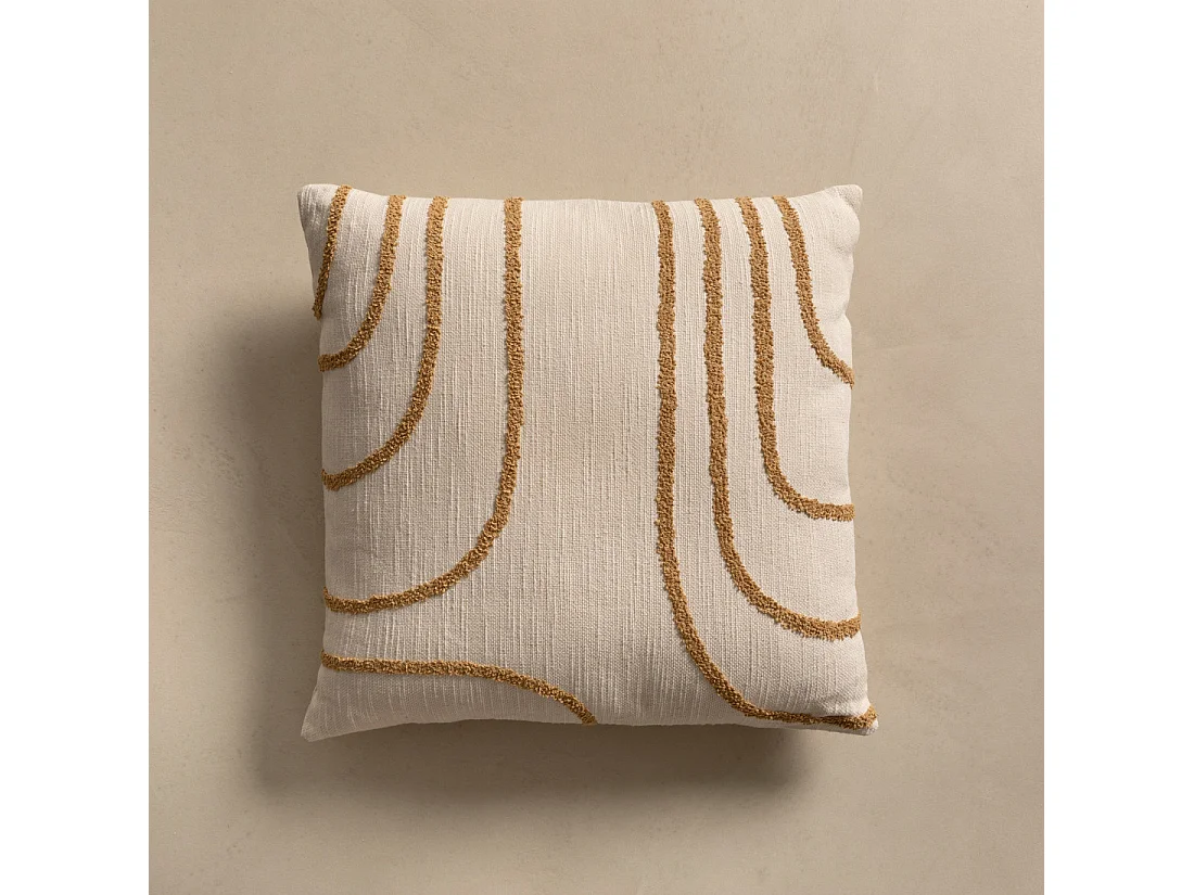 Coussin textile moutarde 45 cm x 45 cm-Naam