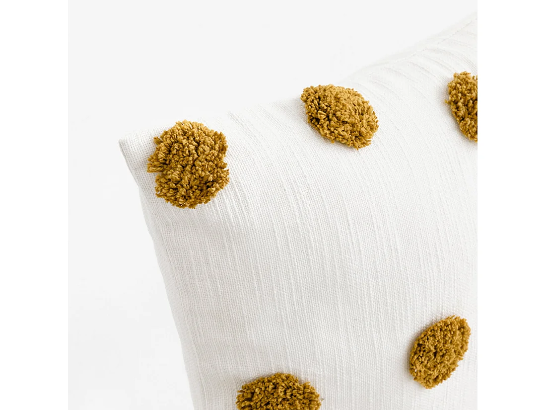 Coussin textile moutarde 45 cm x 45 cm-Bam-bam