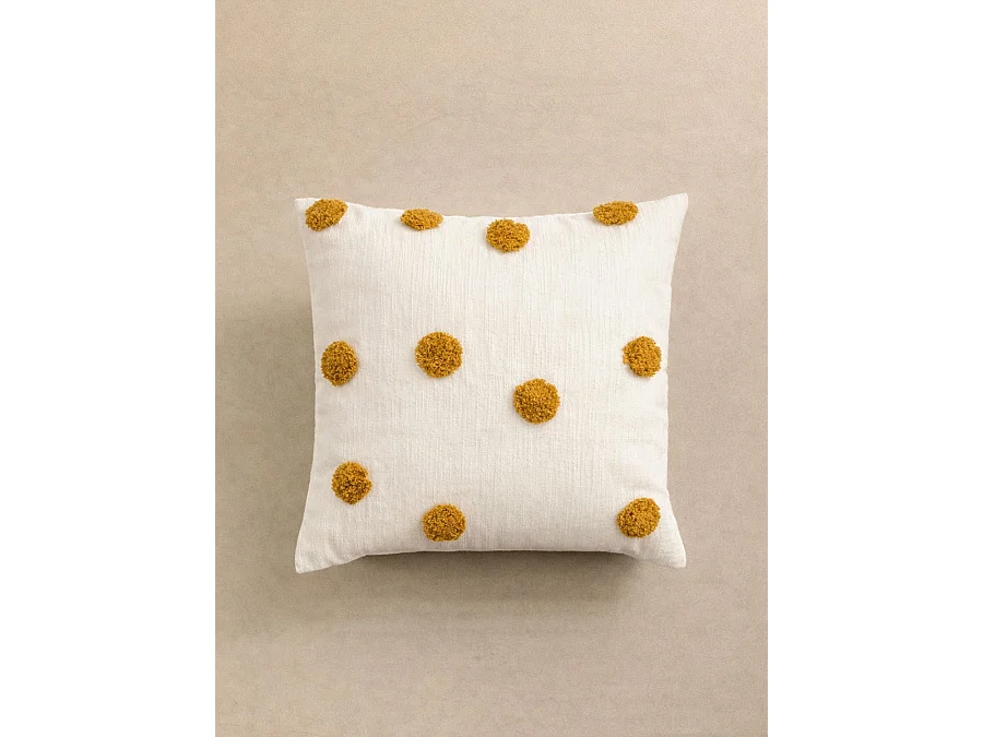 Coussin textile moutarde 45 cm x 45 cm-Bam-bam