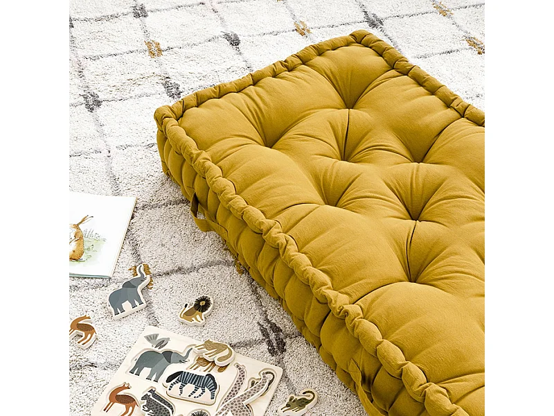 Pouf textile moutarde 13 cm x 120 cm-Cosi