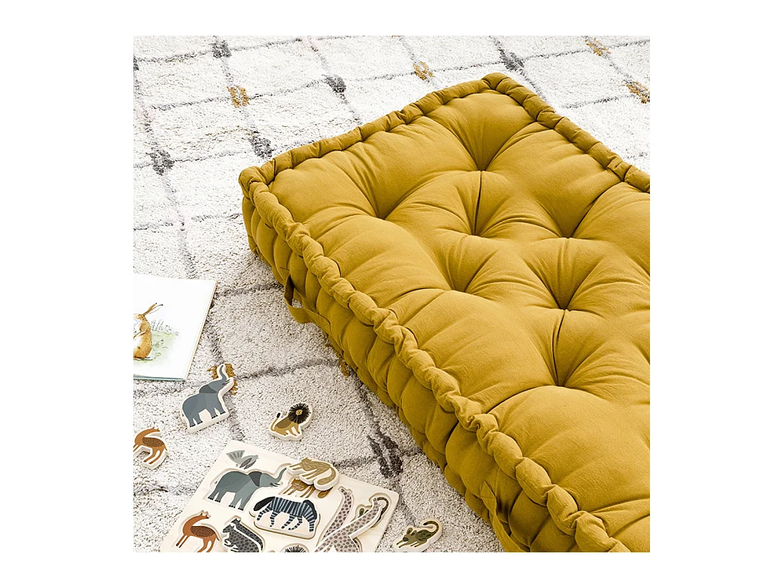 Pouf textile moutarde 13 cm x 120 cm-Cosi