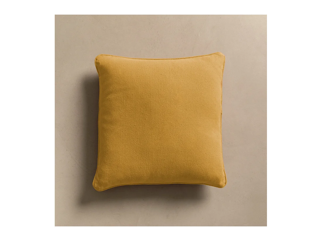 Coussin textile moutarde 45 cm x 45 cm-Bloq