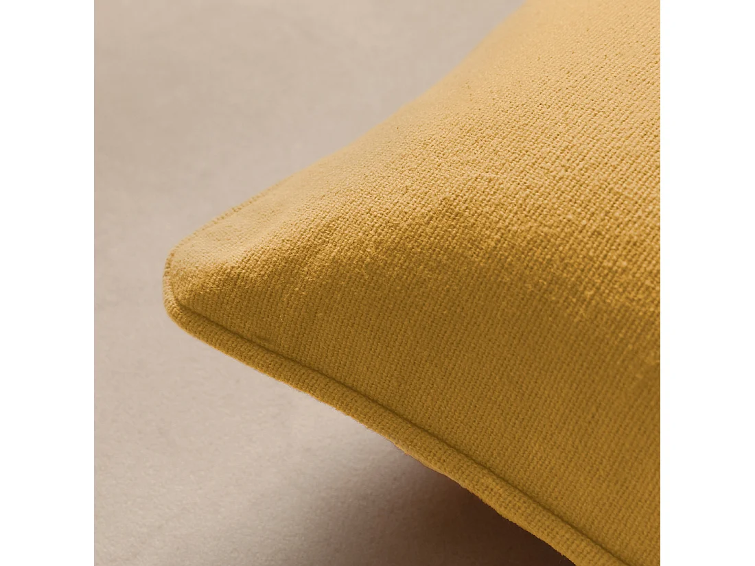 Coussin textile moutarde 45 cm x 45 cm-Bloq