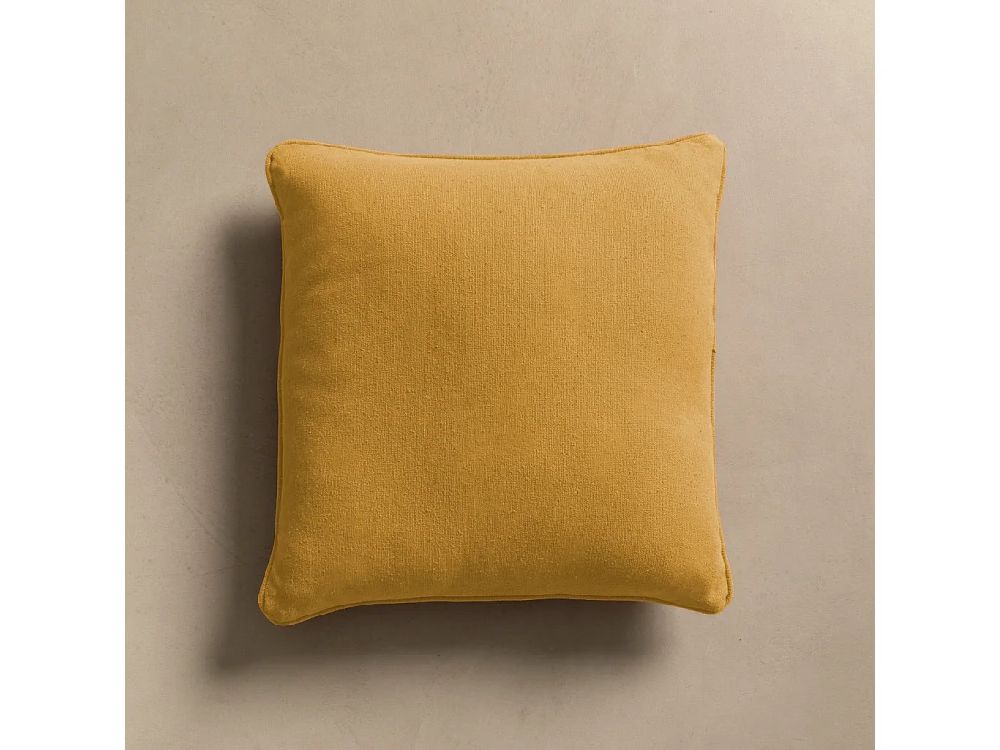 Coussin textile moutarde 45 cm x 45 cm-Bloq