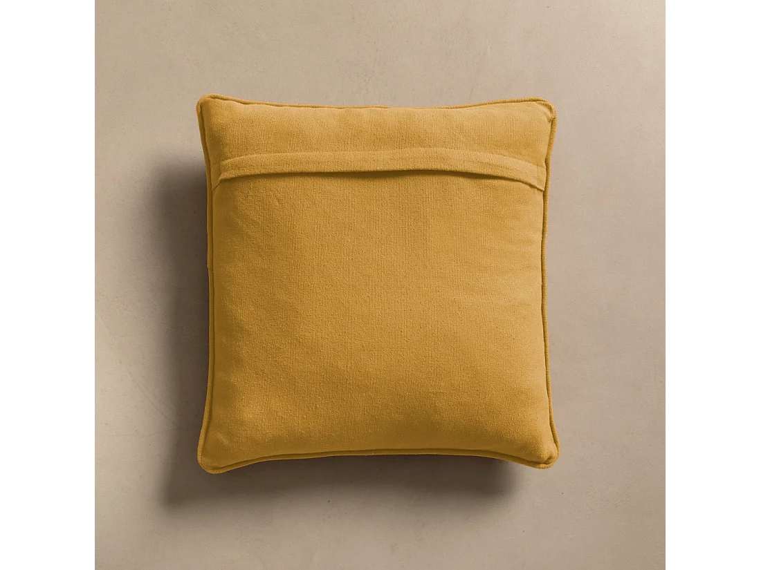 Coussin textile moutarde 45 cm x 45 cm-Bloq