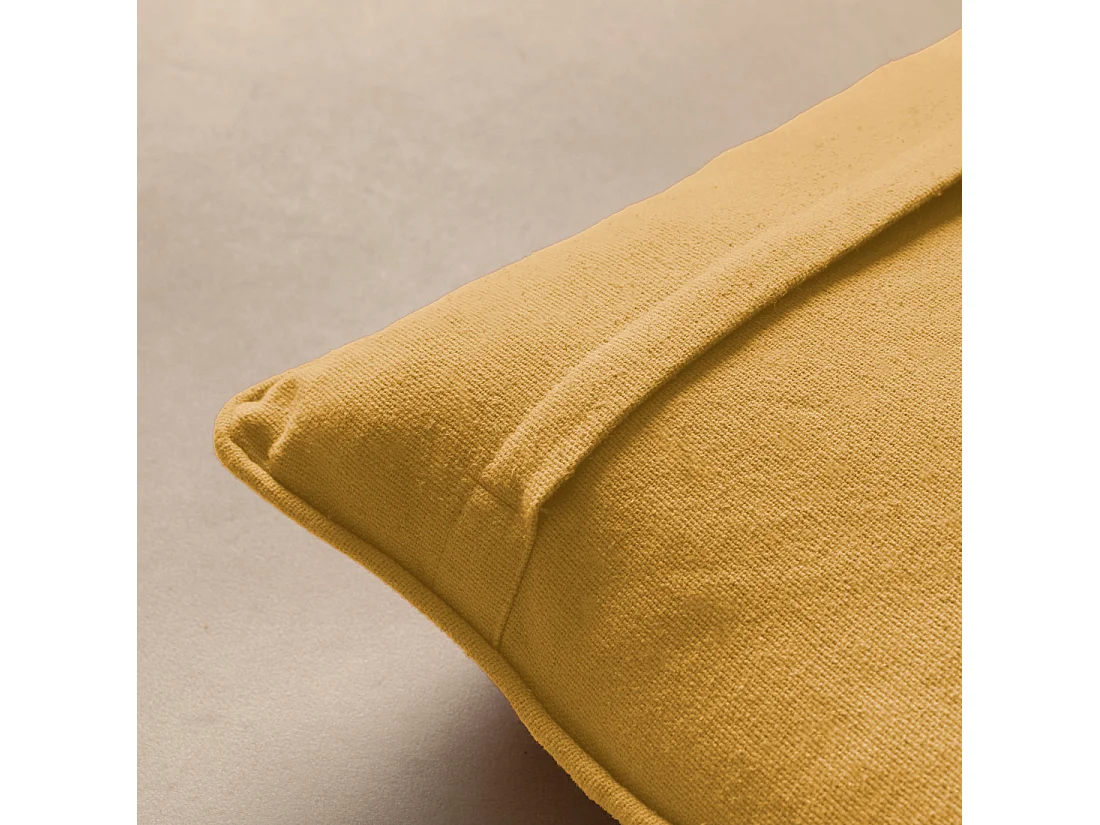 Coussin textile moutarde 45 cm x 45 cm-Bloq