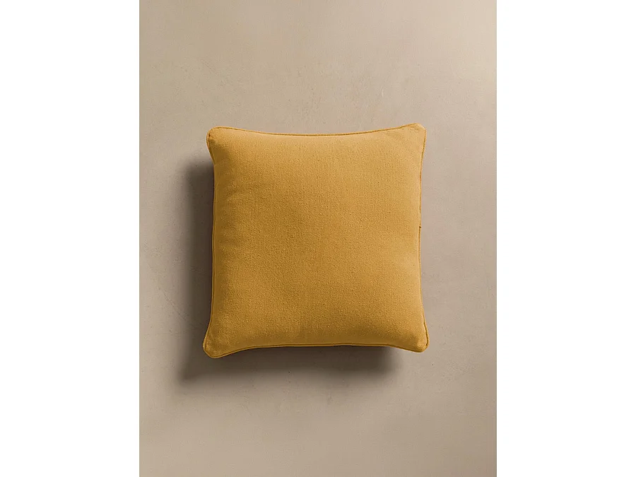 Coussin textile moutarde 45 cm x 45 cm-Bloq