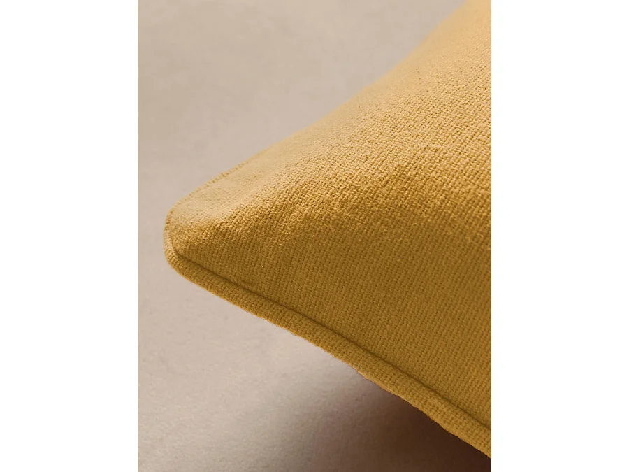 Coussin textile moutarde 45 cm x 45 cm-Bloq