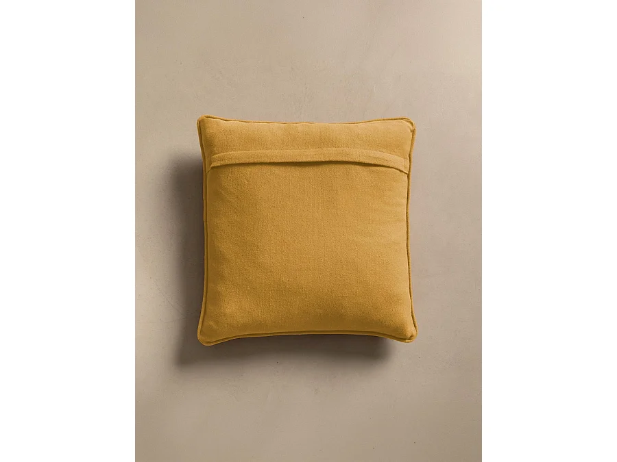 Coussin textile moutarde 45 cm x 45 cm-Bloq