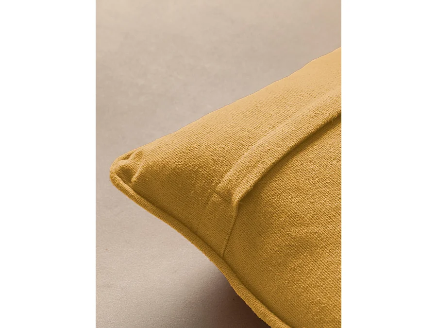 Coussin textile moutarde 45 cm x 45 cm-Bloq