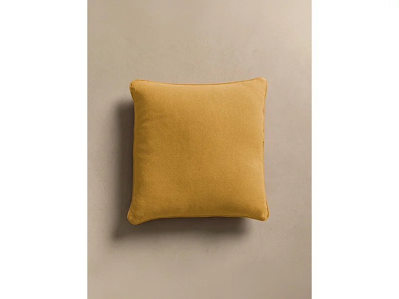 Coussin textile moutarde 45 cm x 45 cm-Bloq
