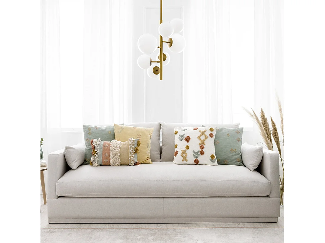 Coussin textile menthe 45 cm x 45 cm-Sira