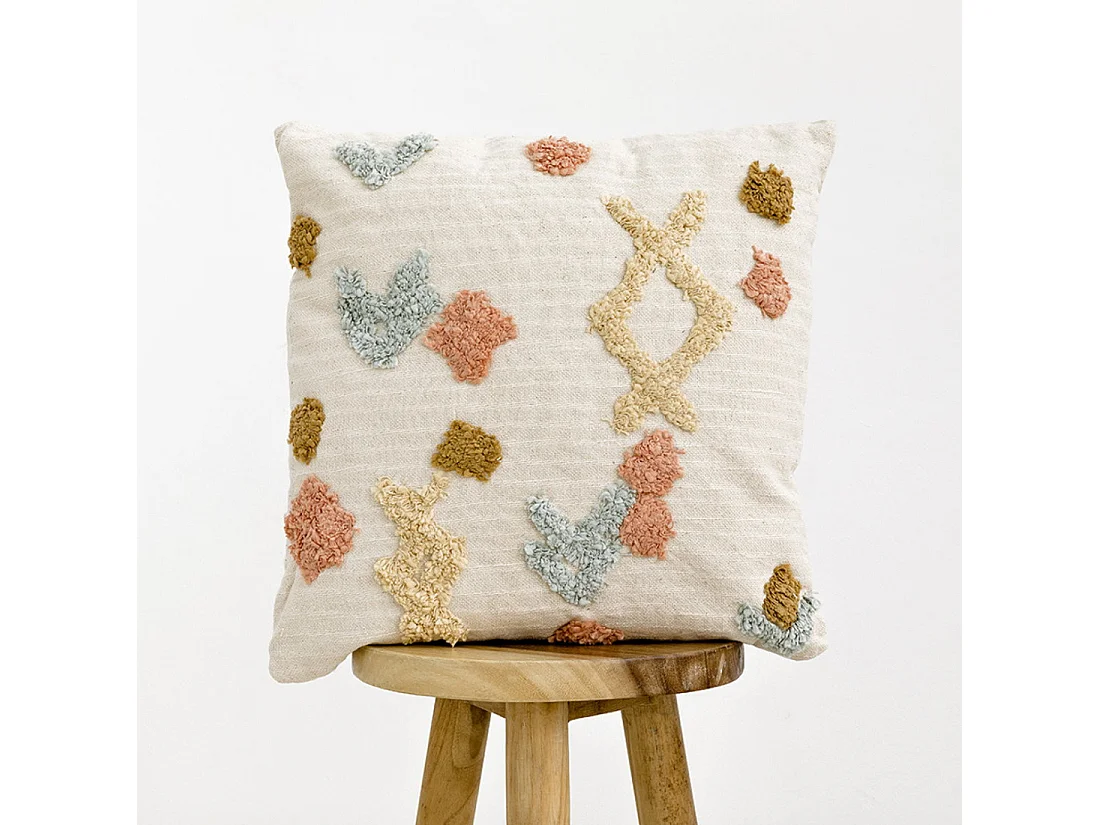 Coussin textile menthe 45 cm x 45 cm-Sira