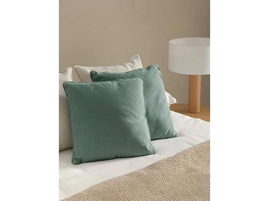 Coussin textile menthe 45 cm x 45 cm-Bloq