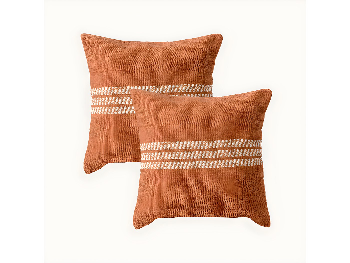Lot de 2 Coussins de Sol Géant 60x60 Terracotta - Épais 15cm & Poignée