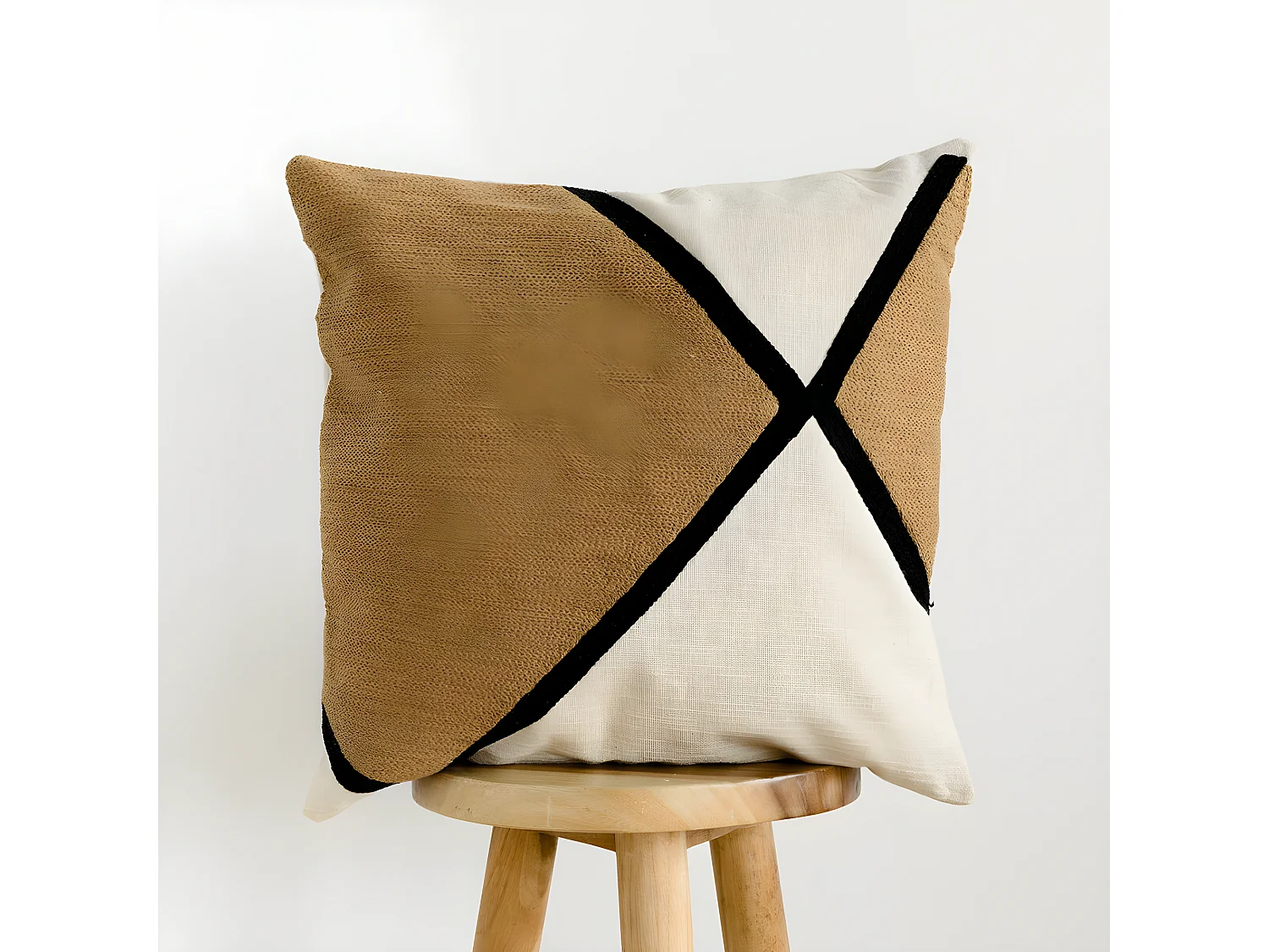 Coussin textile moutarde 45 cm x 45 cm-Bite