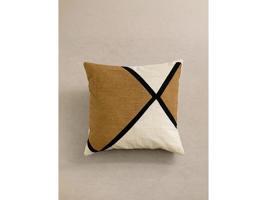 Coussin textile moutarde 45 cm x 45 cm-Bite
