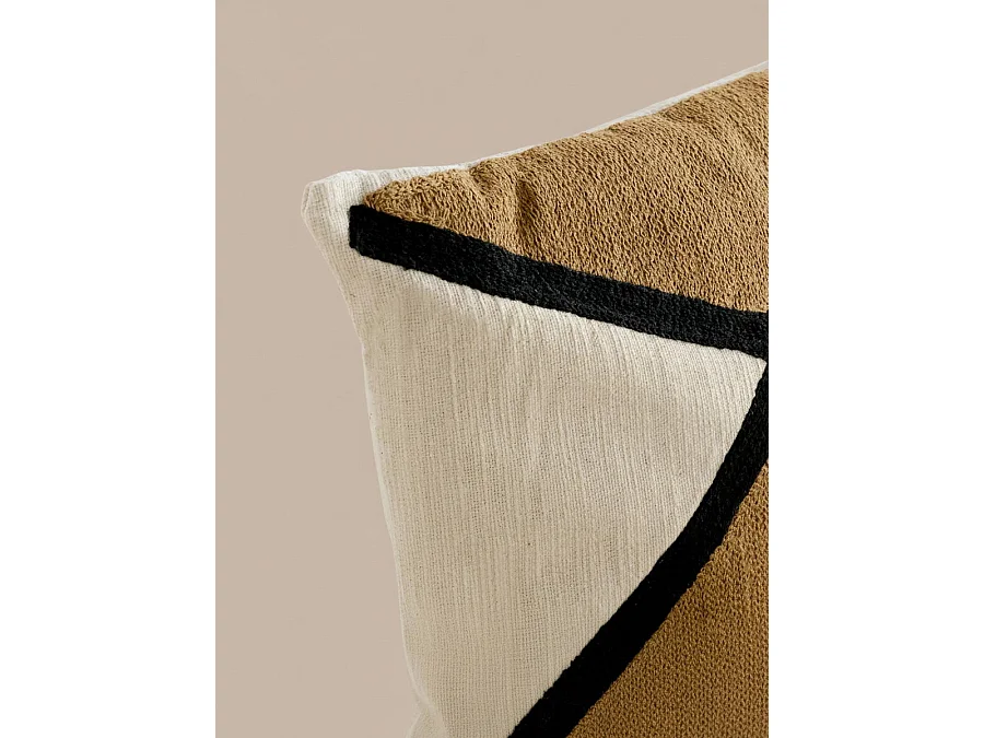 Coussin textile moutarde 45 cm x 45 cm-Bite