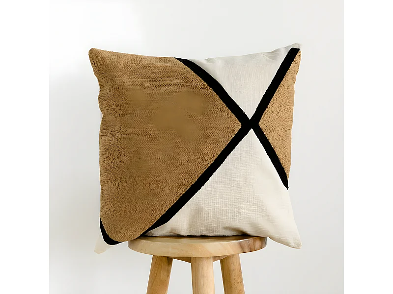 Coussin textile moutarde 45 cm x 45 cm-Bite