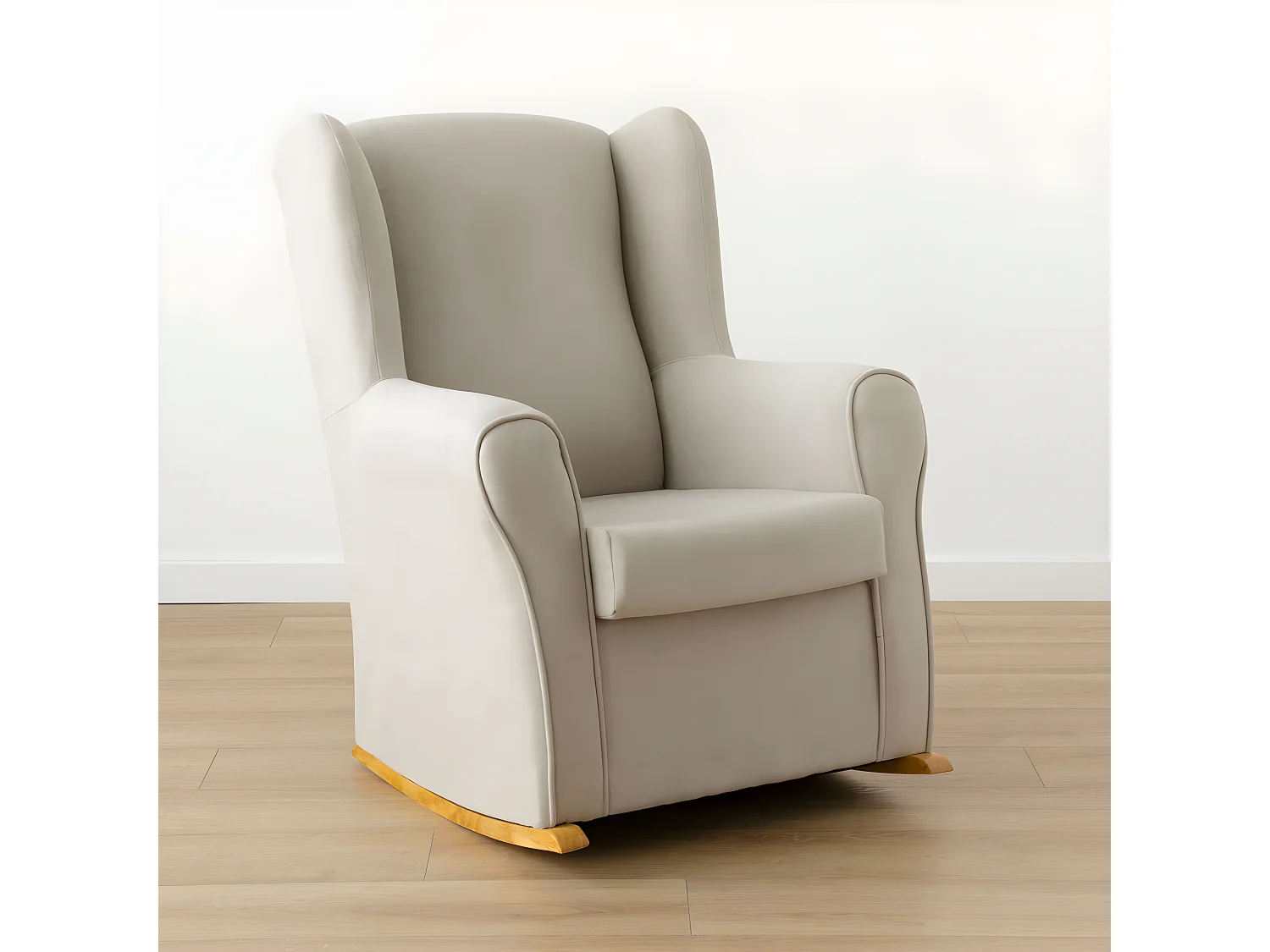 Fauteuil tapissé beige 102 cm x 78 cm-Hilde