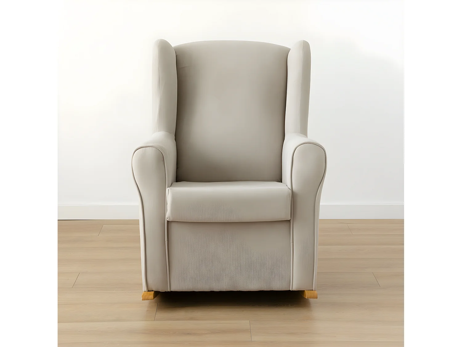 Fauteuil tapissé beige 102 cm x 78 cm-Hilde