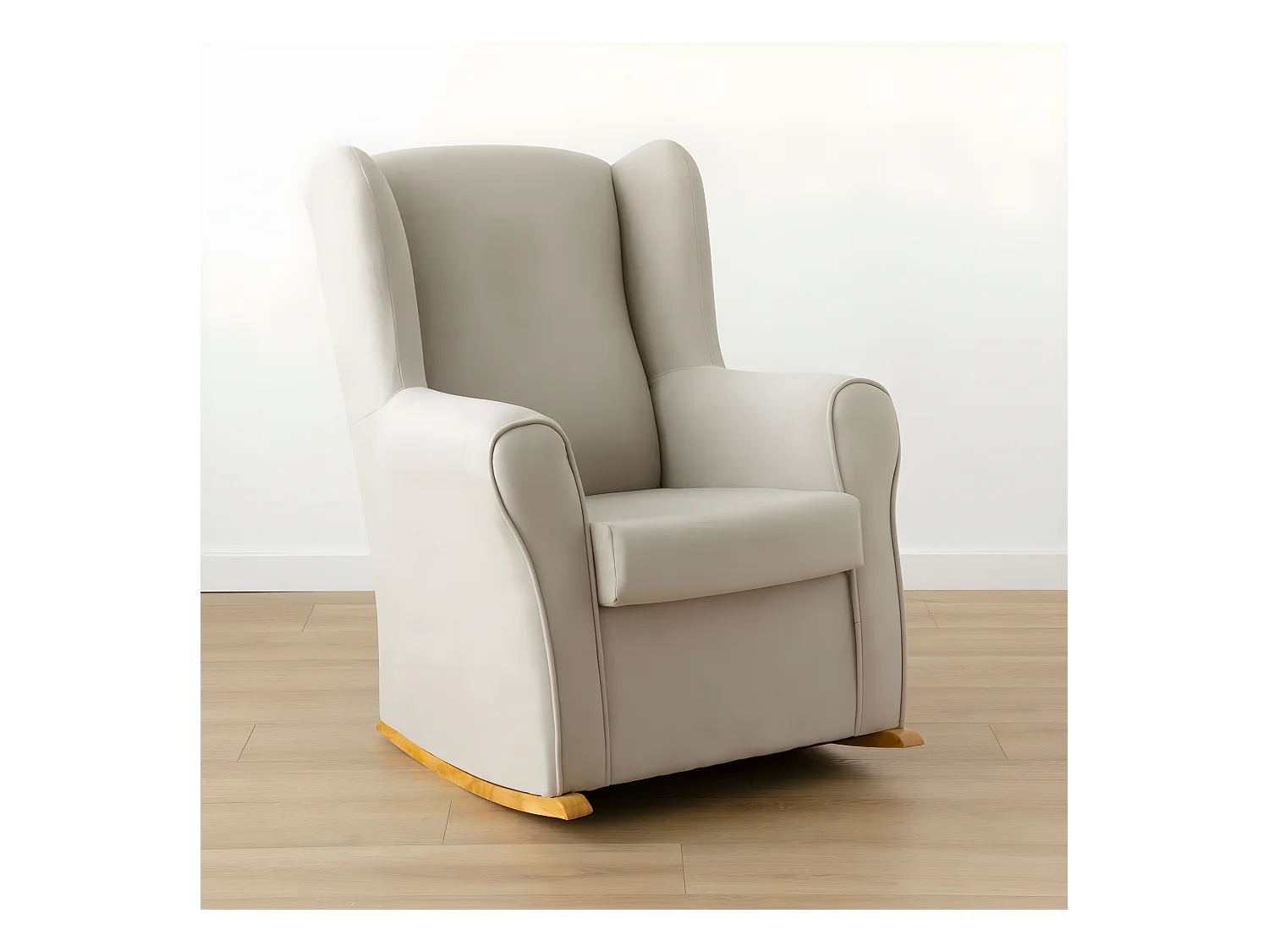 Fauteuil tapissé beige 102 cm x 78 cm-Hilde