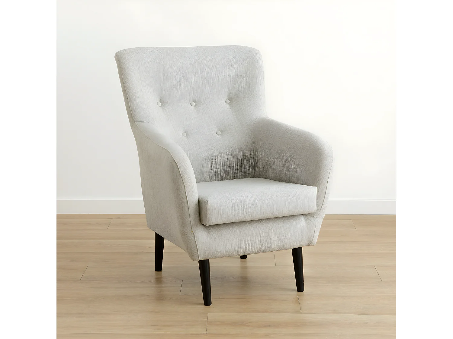 Fauteuil tapissé gris 97 cm x 73 cm-Orsay