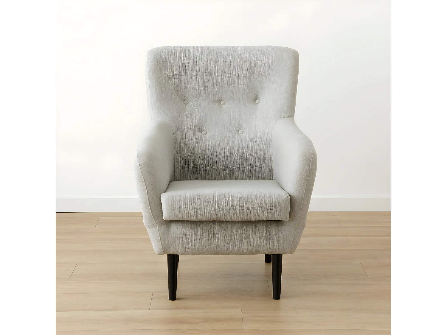 Fauteuil tapissé gris 97 cm x 73 cm-Orsay