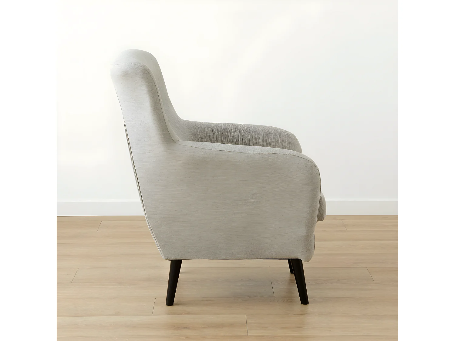 Fauteuil tapissé gris 97 cm x 73 cm-Orsay