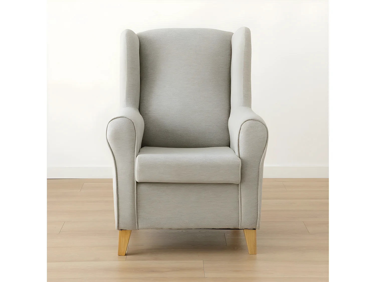 Fauteuil tapissé gris 102 cm x 78 cm-Dan