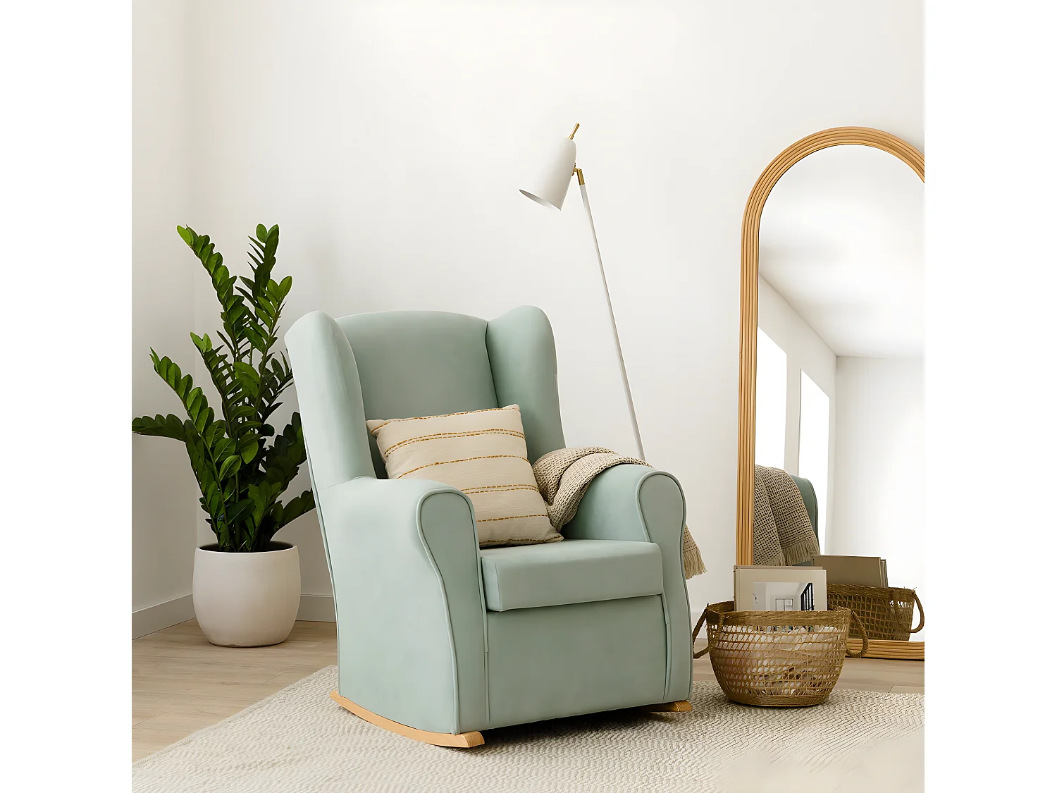 Fauteuil tapissé menthe 102 cm x 78 cm-Hilde