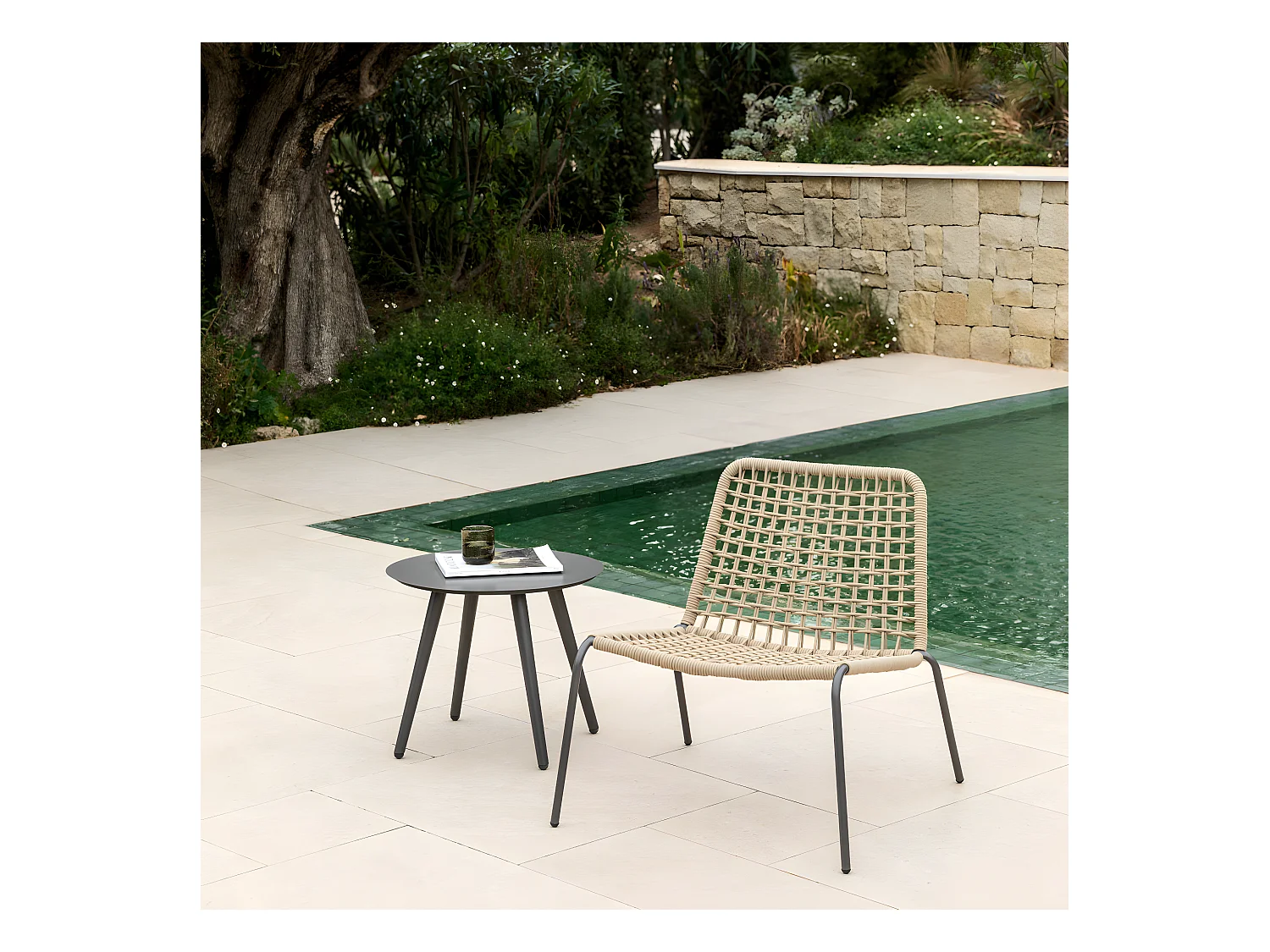 Fauteuil extérieur métal naturel 74,5 cm x 72,5 cm-Campbell