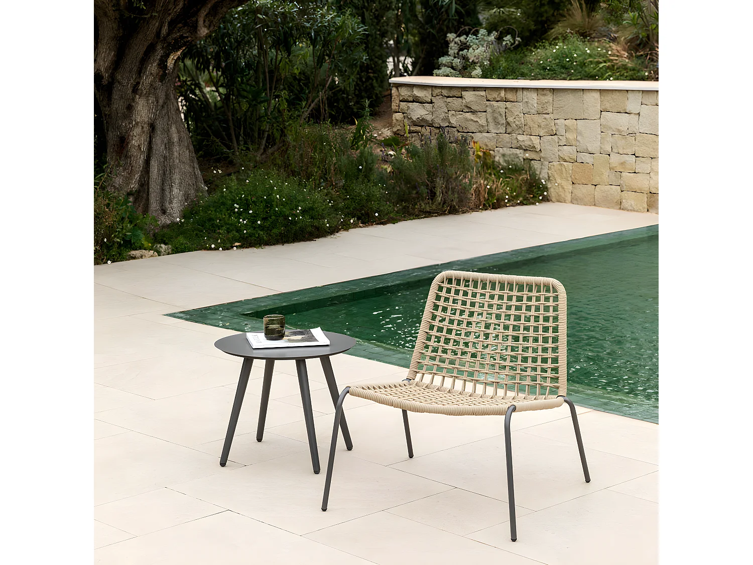 Fauteuil extérieur métal naturel 74,5 cm x 72,5 cm-Campbell