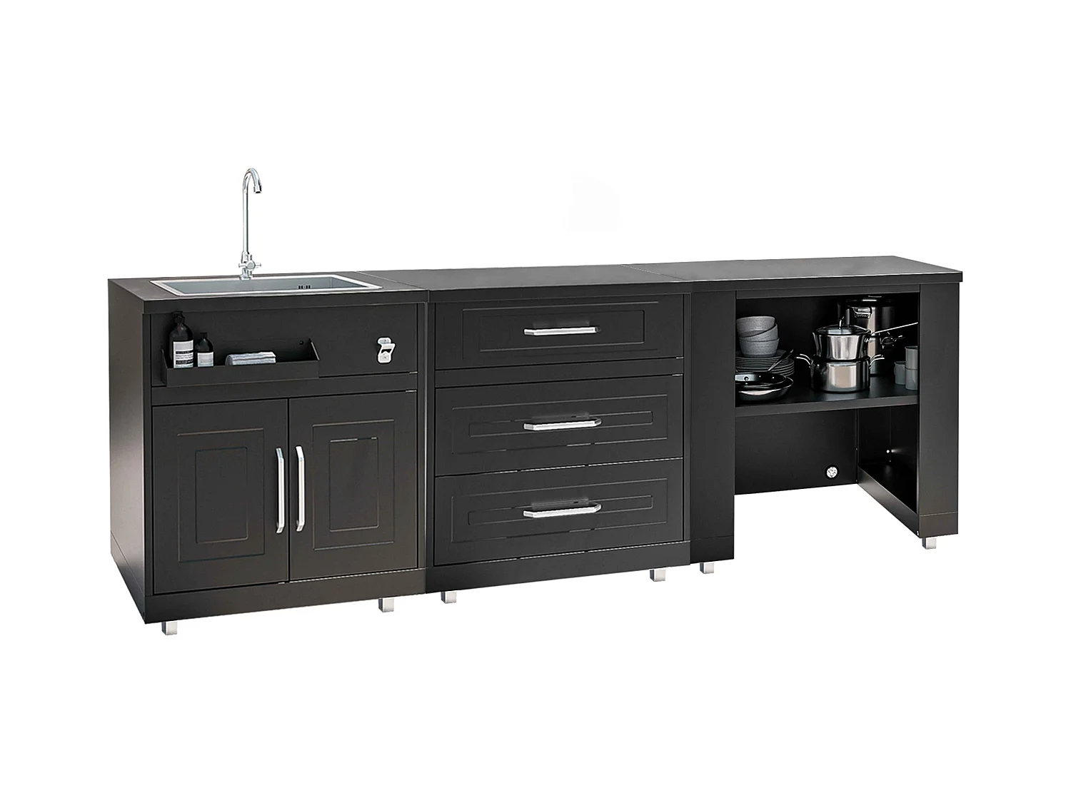 Cuisine d'extérieur 3 éléments avec évier