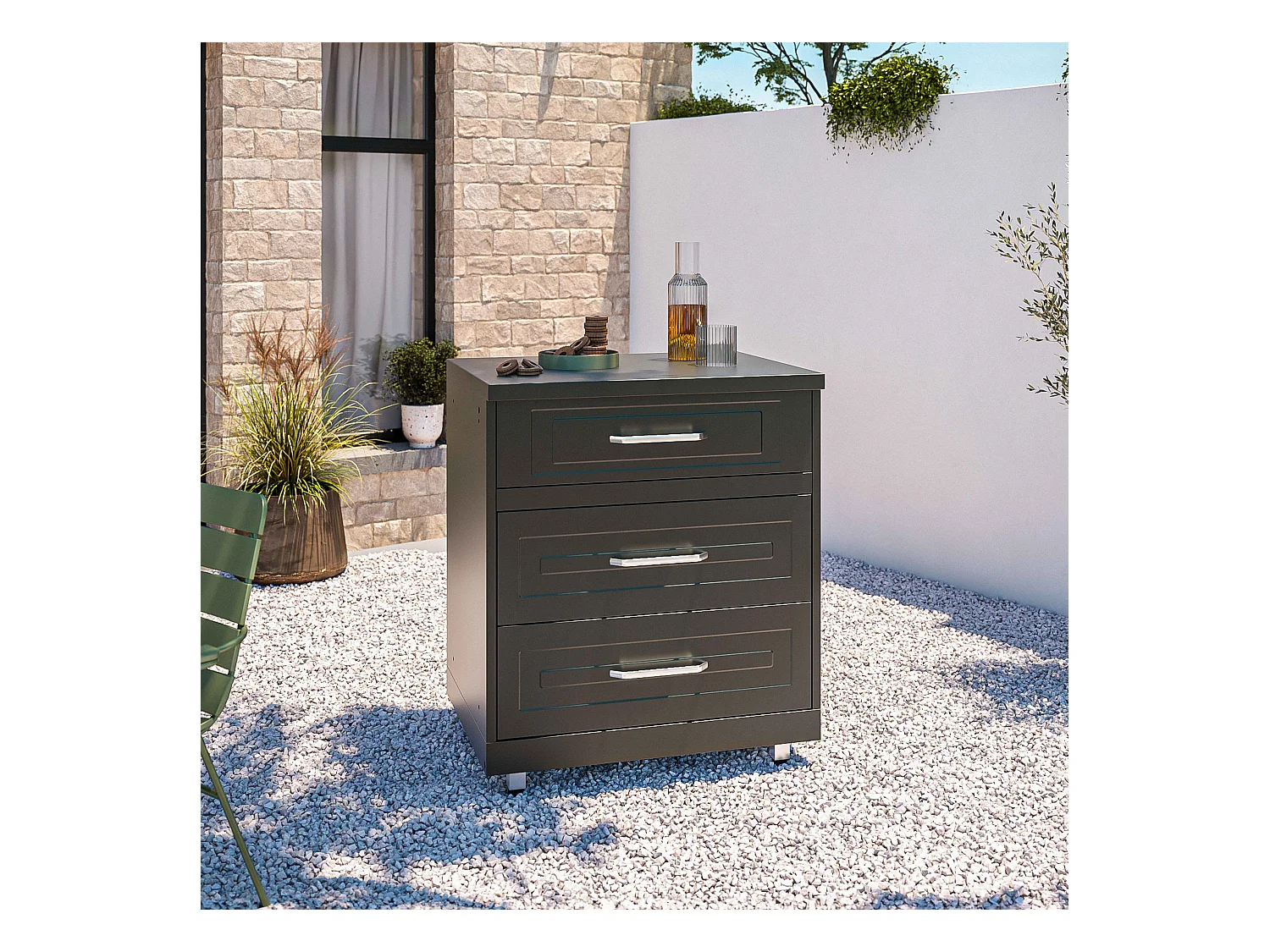 Cuisine d'extérieur 3 éléments avec évier