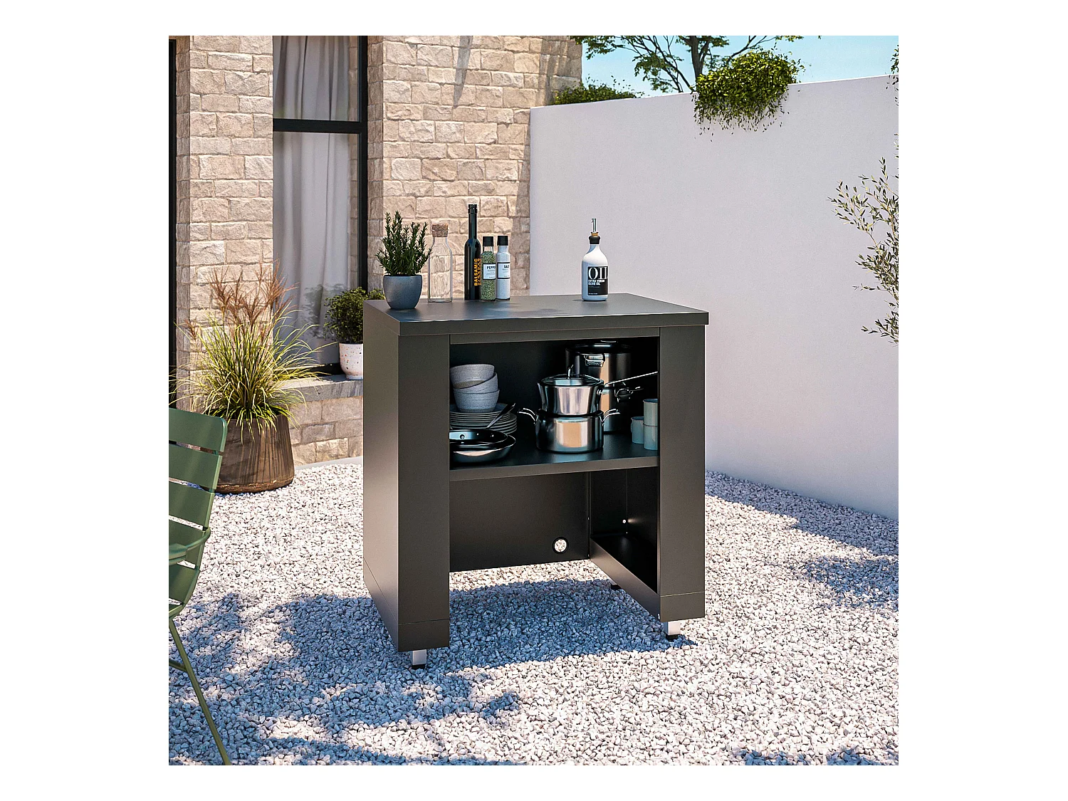 Cuisine d'extérieur 3 éléments avec évier