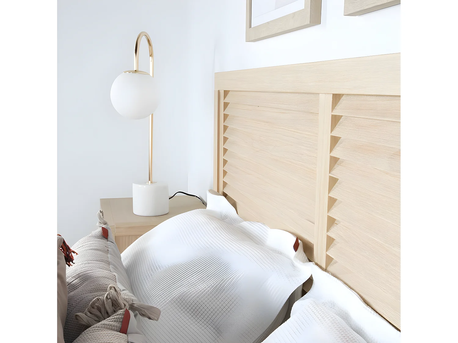 Tête de lit en bois massif naturel 162x84