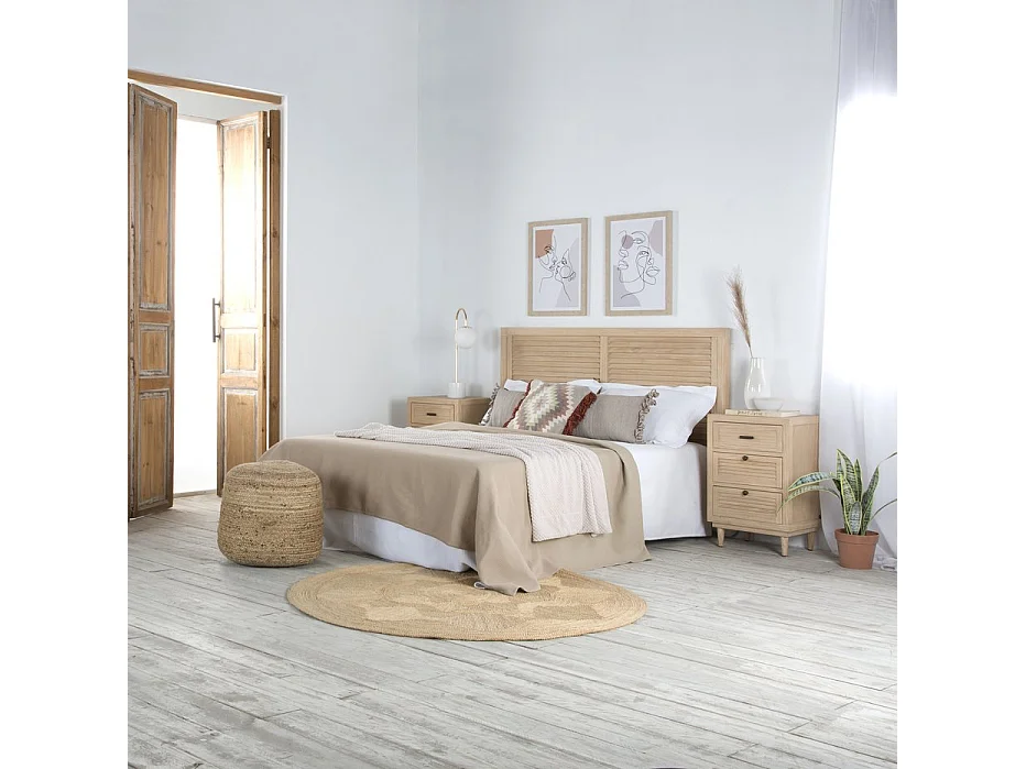 Testiera legno massello, pannello in mdf e impiallacciatura  naturale 5x84