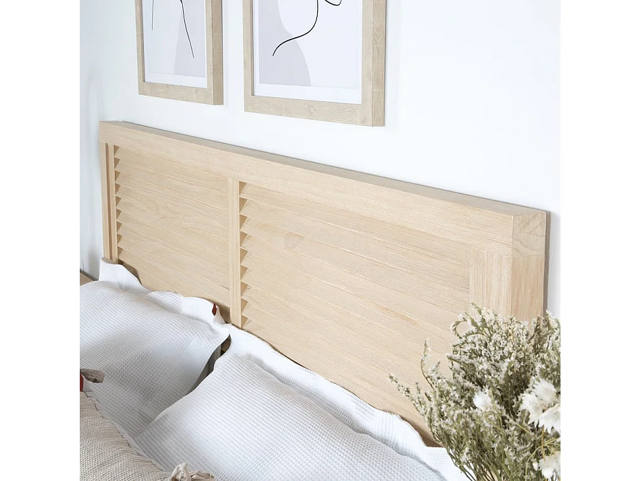 Testiera legno massello, pannello in mdf e impiallacciatura  naturale 5x84