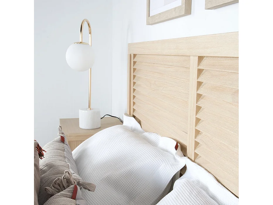 Testiera legno massello, pannello in mdf e impiallacciatura  naturale 5x84