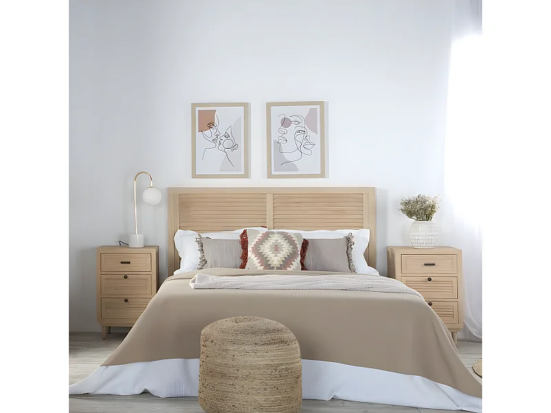 Tête de lit en bois massif naturel 162x84